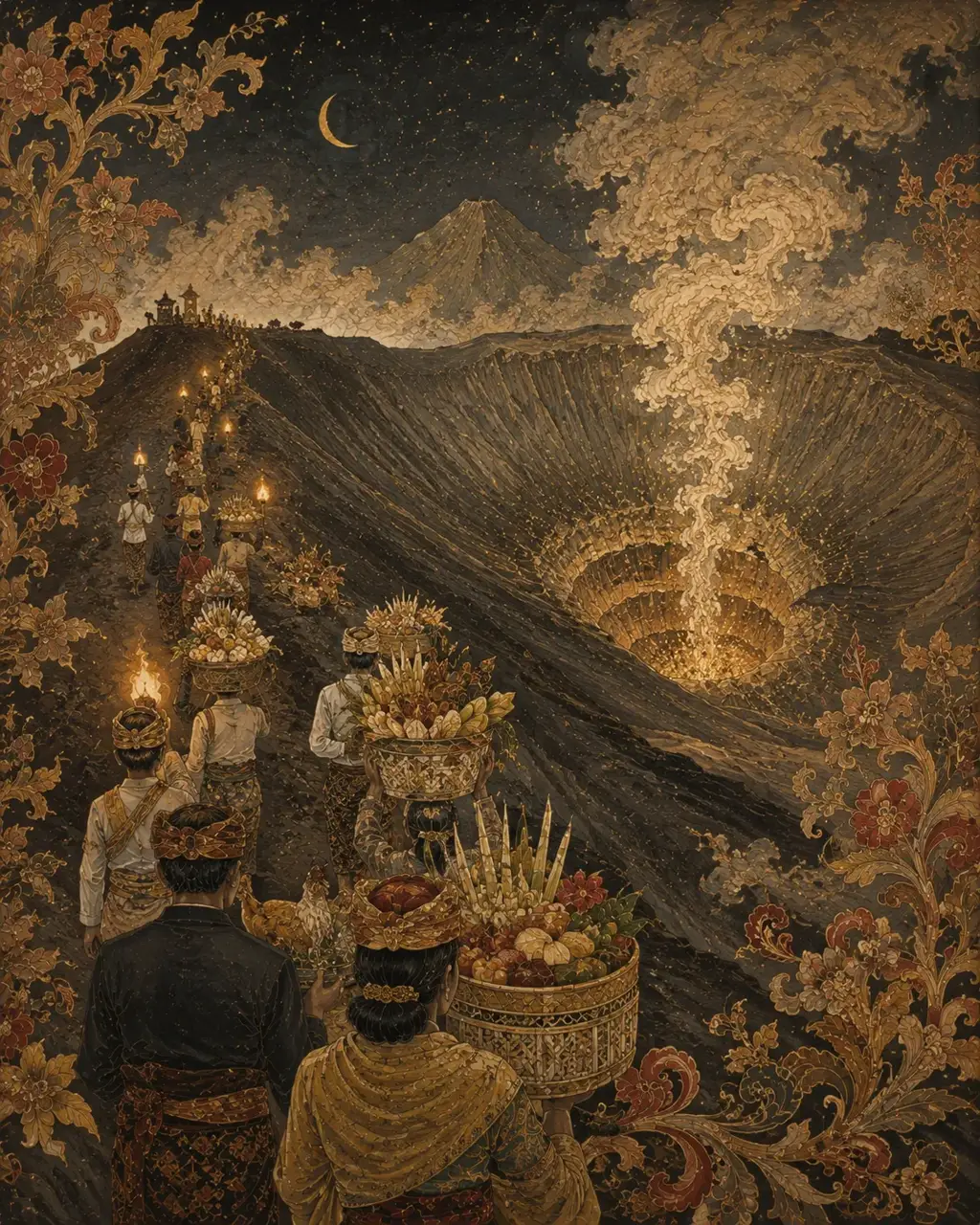 布羅莫火山卡薩達祭 2027:預估5/20前後,祭典期間火山口景區暫停開放・東爪哇・布羅莫的插畫